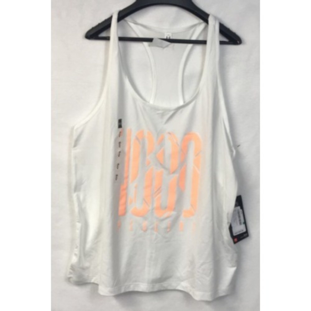 Under Armour Women's Large Heat Gear Tank Top White 1000 Percent Small Stain